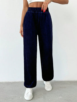 Pantalones jogger de pana de unicolor para mujer
