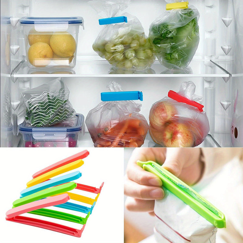 10 unidades de selladores de bolsas de plástico para almacenamiento de alimentos - Ganchos de cierre hermético reutilizables, clips de bolsa de pan para preservar la frescura, herramientas de organización de cocina sin cargo