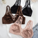 Conjunto de 3 piezas de sujetador inalambrico de cierre delantero con jacquard de labios y malla transpirable