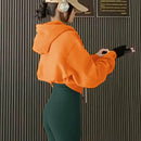 X carly lawrence  essnce sudadera casual con capucha y cordones, de manga larga, de unicolor y estilo drop shoulder, para otono/invierno