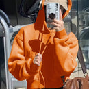 X carly lawrence  essnce sudadera casual con capucha y cordones, de manga larga, de unicolor y estilo drop shoulder, para otono/invierno