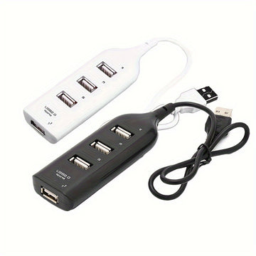 1 pieza de conector USB 2.0 de alta velocidad con 4 puertos - Repartidor compacto de múltiples puertos para PC, portátil y accesorios de computadora, opciones negras/blancas, conector USB para PC