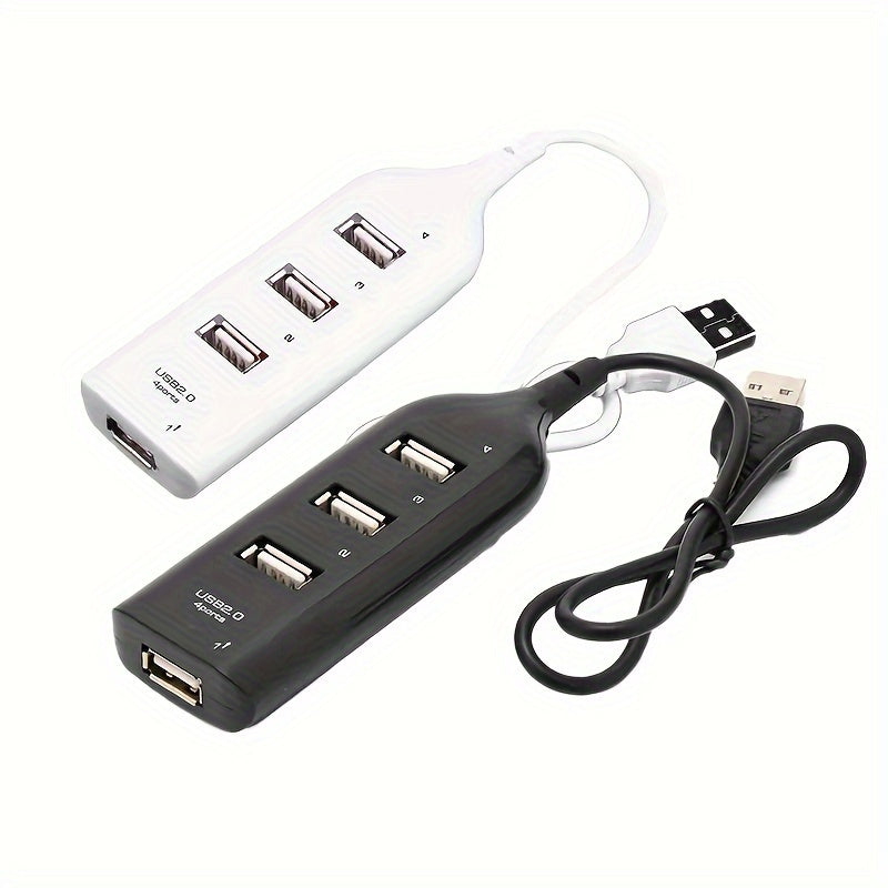 1 pieza de conector USB 2.0 de alta velocidad con 4 puertos - Repartidor compacto de múltiples puertos para PC, portátil y accesorios de computadora, opciones negras/blancas, conector USB para PC