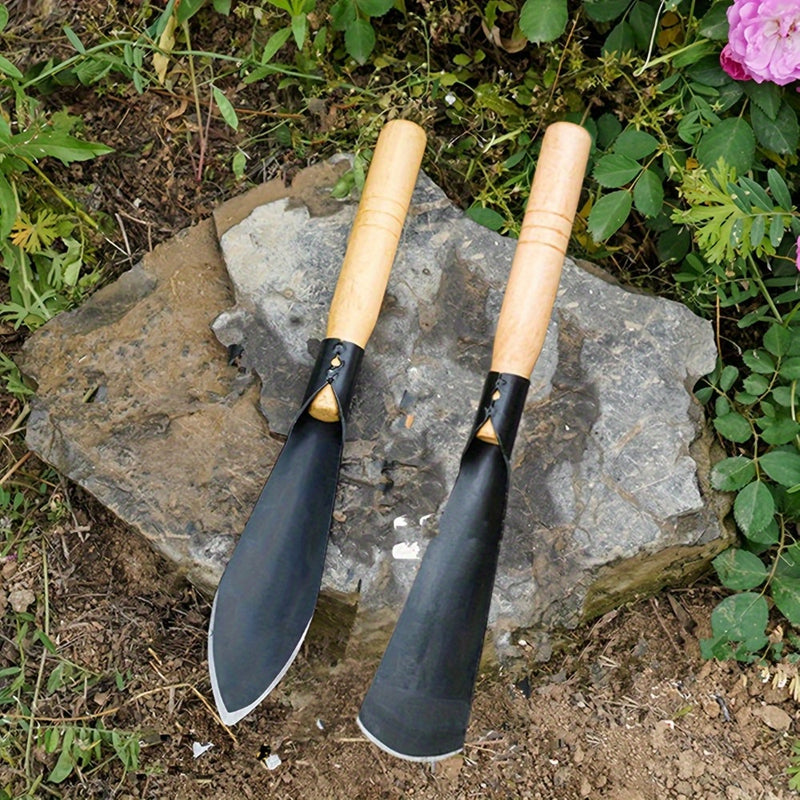 Dos palas de jardín de metal - Herramientas manuales para cavar, trasplantar, plantar y desmalezar