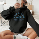 Ezwear sudadera con capucha con estampado ondulado y estampado de letra