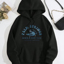Ezwear sudadera con capucha con estampado ondulado y estampado de letra