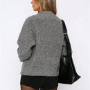 Chaqueta tipo cardigan de punto para mujer de otono/invierno, prenda exterior de moda minimalista casual, parte superior multiusos
