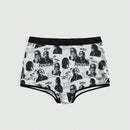 Romwe grunge punk 1 pieza calzoncillos boxer con estampado total de punk oscuro, distopia, hip hop, trenzas