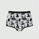 Romwe grunge punk 1 pieza calzoncillos boxer con estampado total de punk oscuro, distopia, hip hop, trenzas
