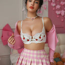 Petitdoll sujetador de encaje calado con bordado de fresa lindo para damas