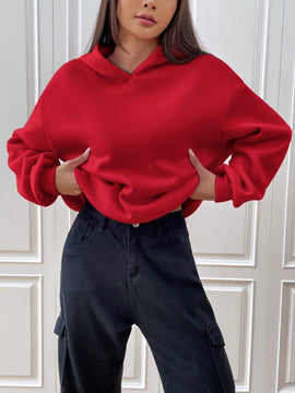Ezwear sudadera con capucha de manga larga de unicolor con estampado de letra, uso casual diario