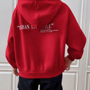 Ezwear sudadera con capucha de manga larga de unicolor con estampado de letra, uso casual diario