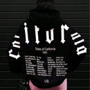 Essnce sudadera con capucha de ajuste holgado y cordon, con estampado de lema, para mujer, para otono/invierno
