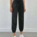 Pantalones jogger de unicolor con detalle en la cintura para mujer