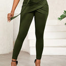 Lady pantalones casuales ajustados de unicolor 2 en 1 para mujer