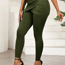 Lady pantalones casuales ajustados de unicolor 2 en 1 para mujer