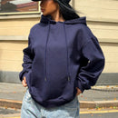 Ezwear sudadera holgada y gruesa con capucha, de manga larga, para mujer, con estampado minimalista del cielo estrellado azul de van gogh