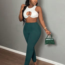 Slayr pantalones de trabajo para mujer de cintura alta, corte delgado y plisado tipo papel clip de color liso minimalista, para verano 2024
