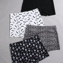 Set de 4 boxers de mujer de cintura alta comodos con estampado de calaveras para halloween