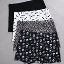 Set de 4 boxers de mujer de cintura alta comodos con estampado de calaveras para halloween