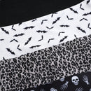 Set de 4 boxers de mujer de cintura alta comodos con estampado de calaveras para halloween