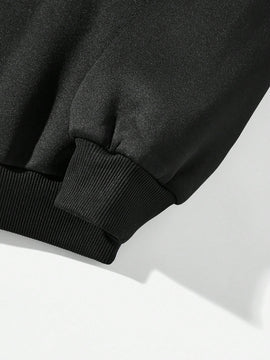 Ezwear sudadera informal tipo streetwear con lema, con corte holgado, estampado negro y rosa, para mujer, otono invierno