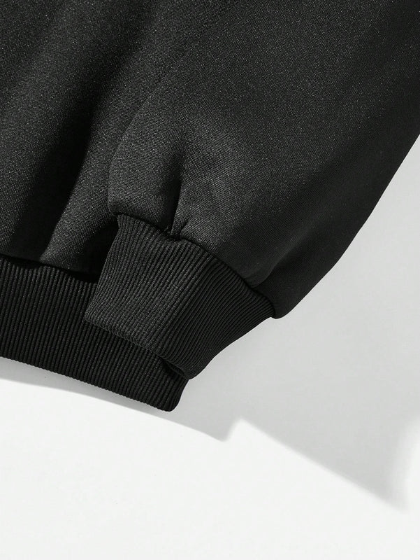 Ezwear sudadera informal tipo streetwear con lema, con corte holgado, estampado negro y rosa, para mujer, otono invierno