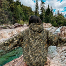 Muchic sudadera con capucha con estampado de leopardo minimalista informal, impreso en toda la prenda, otono invierno