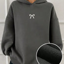 Dazy sudadera con capucha casual con forro polar de unicolor, de corte holgado, unisex