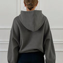 Dazy sudadera con capucha casual con forro polar de unicolor, de corte holgado, unisex