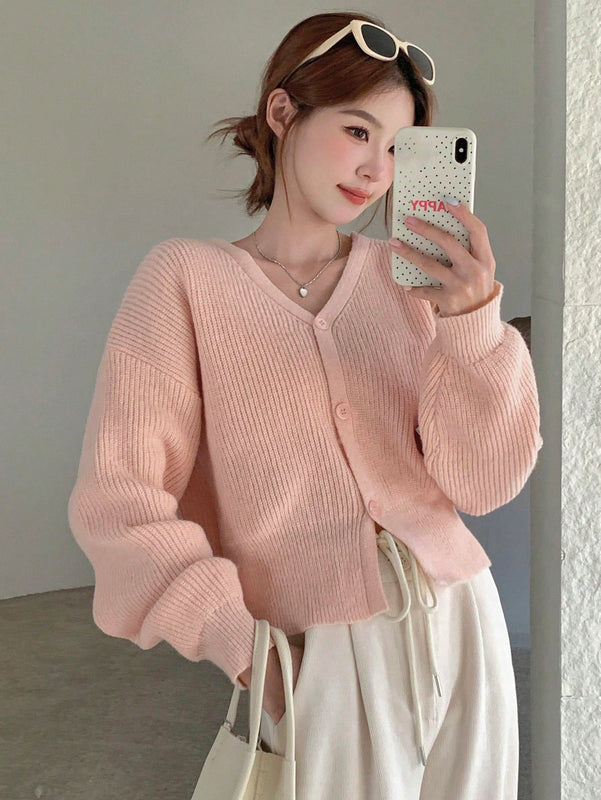 Dazy cardigan de botones de color liso para mujer, informal para uso diario, otono
