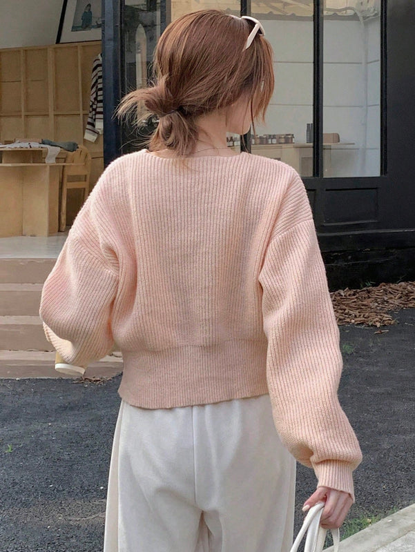 Dazy cardigan de botones de color liso para mujer, informal para uso diario, otono
