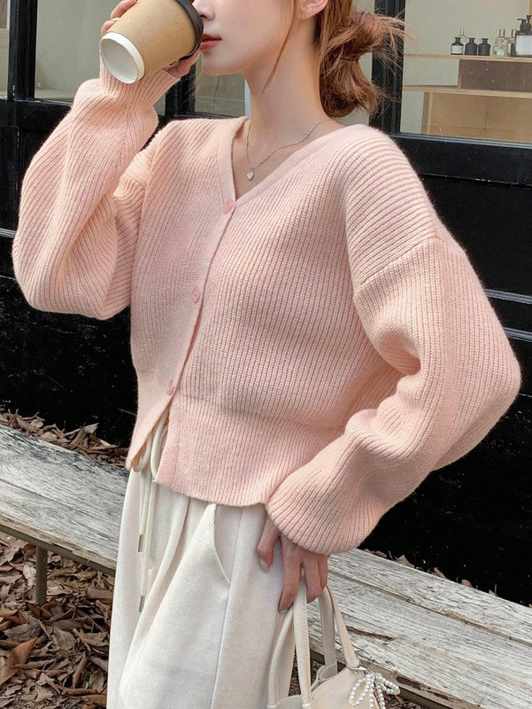 Dazy cardigan de botones de color liso para mujer, informal para uso diario, otono