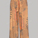 Pantalones anchos informales, bohemios y de tendencia, con estampado floral, cintura alta, cintura elastica con cordon y bolsillos para mujer