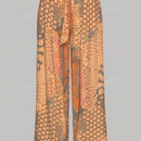 Pantalones anchos informales, bohemios y de tendencia, con estampado floral, cintura alta, cintura elastica con cordon y bolsillos para mujer