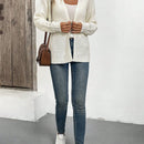 Cardigan holgado casual con abertura lateral y mangas tipo dolman, para primavera/otono