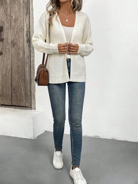 Cardigan holgado casual con abertura lateral y mangas tipo dolman, para primavera/otono