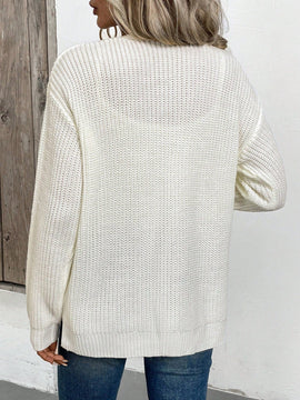 Cardigan holgado casual con abertura lateral y mangas tipo dolman, para primavera/otono