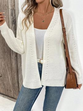 Cardigan holgado casual con abertura lateral y mangas tipo dolman, para primavera/otono