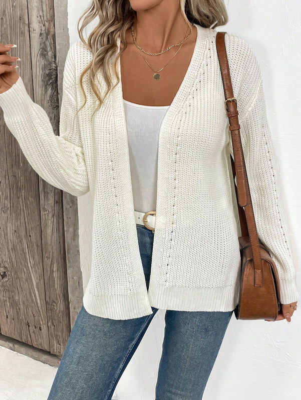 Cardigan holgado casual con abertura lateral y mangas tipo dolman, para primavera/otono