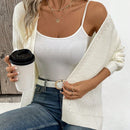 Cardigan holgado casual con abertura lateral y mangas tipo dolman, para primavera/otono
