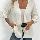 Cardigan holgado casual con abertura lateral y mangas tipo dolman, para primavera/otono