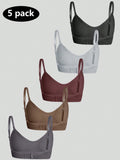 5 piezas/set sujetadores casuales sin costuras de mujer de punto de canale solido