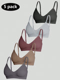 5 piezas/set sujetadores casuales sin costuras de mujer de punto de canale solido