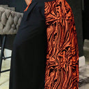 Pantalones anchos con bloques de color estampado de cebra naranja y negro - estilo europeo y estadounidense