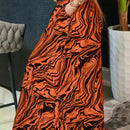 Pantalones anchos con bloques de color estampado de cebra naranja y negro - estilo europeo y estadounidense