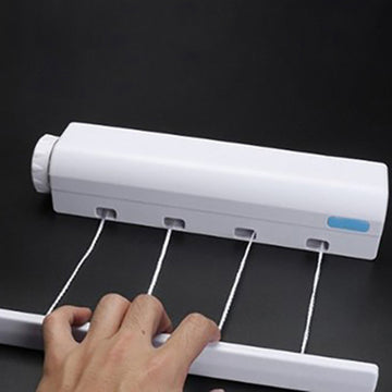 Tendedero retráctil para interiores, montaje en pared, ahorra espacio, secador de ropa invisible para baño, material plástico