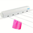 Tendedero retráctil para interiores, montaje en pared, ahorra espacio, secador de ropa invisible para baño, material plástico