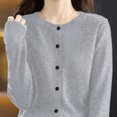 Essnce cardigan suelto y casual de mujer de un solo abotonado, de color liso, manga larga, para otono/invierno