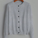 Essnce cardigan suelto y casual de mujer de un solo abotonado, de color liso, manga larga, para otono/invierno